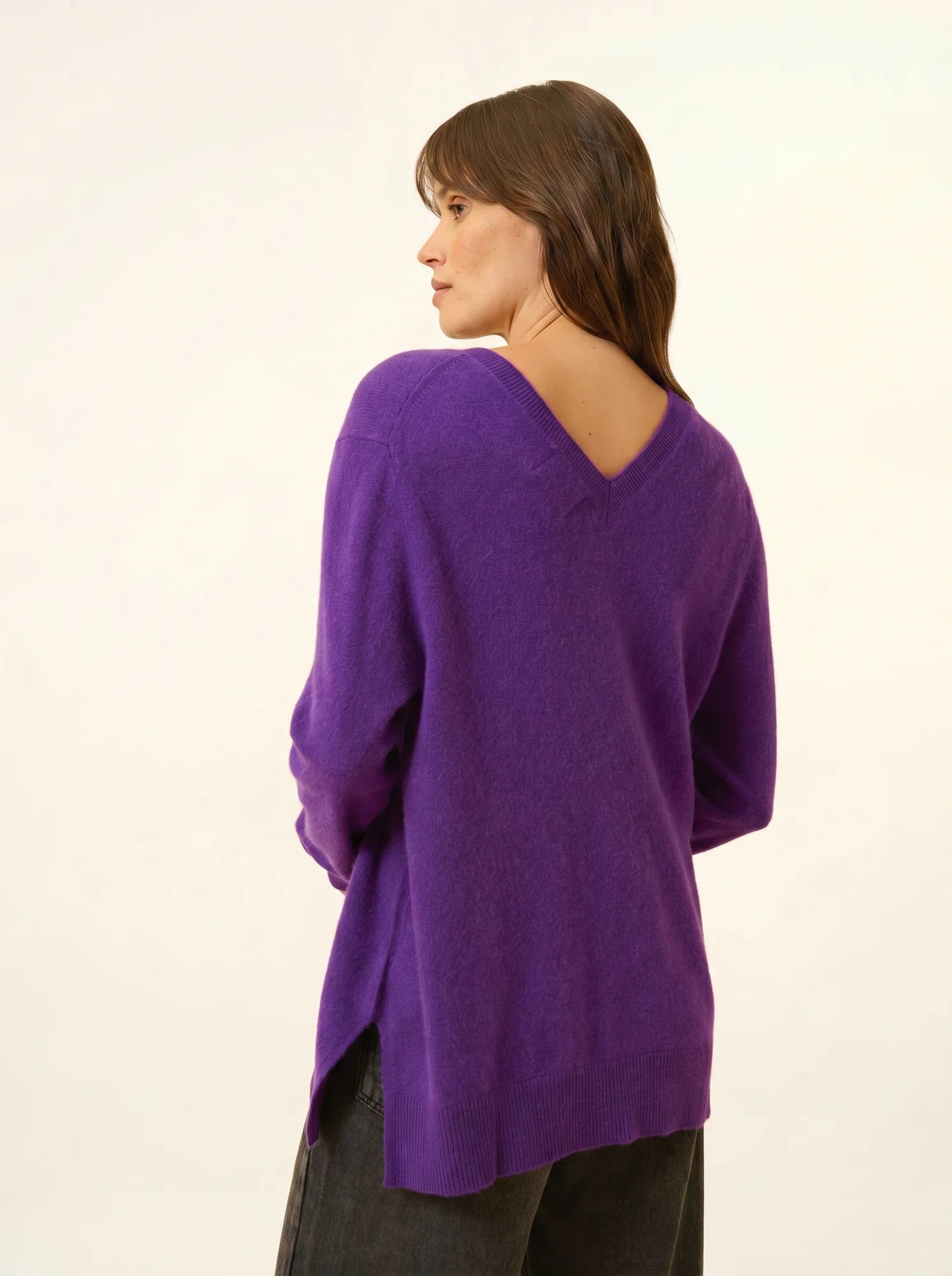 OPAL pullover v-ausschnitt vorne und hinten violette