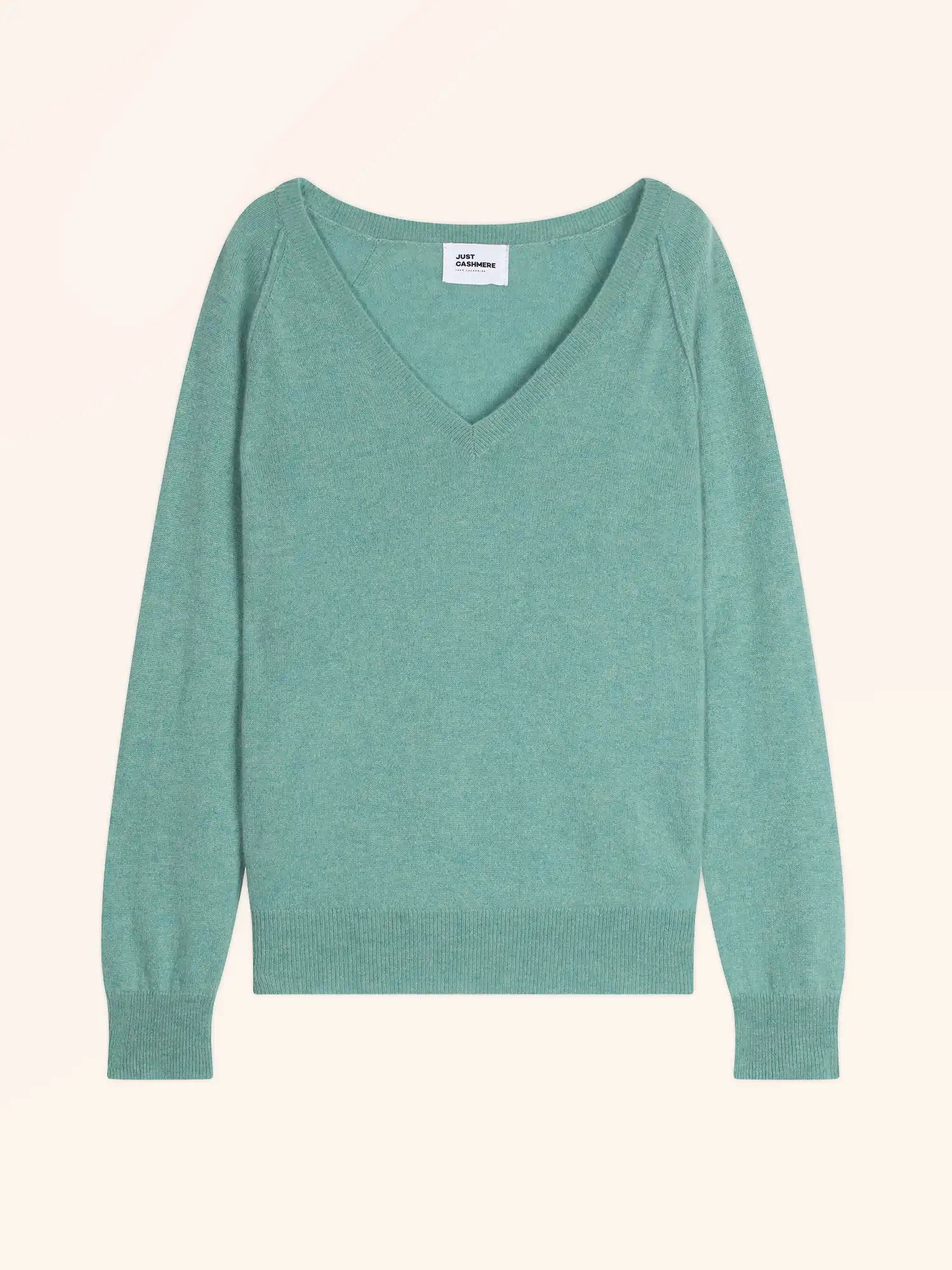 PHOEBE pullover v-ausschnitt grün meliert
