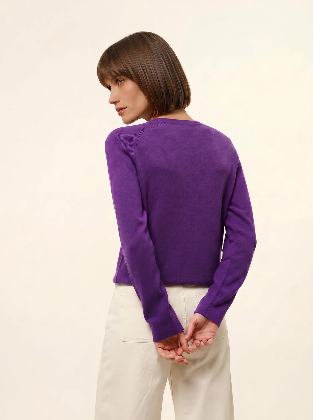 REBECCA pullover chauve souris violette
