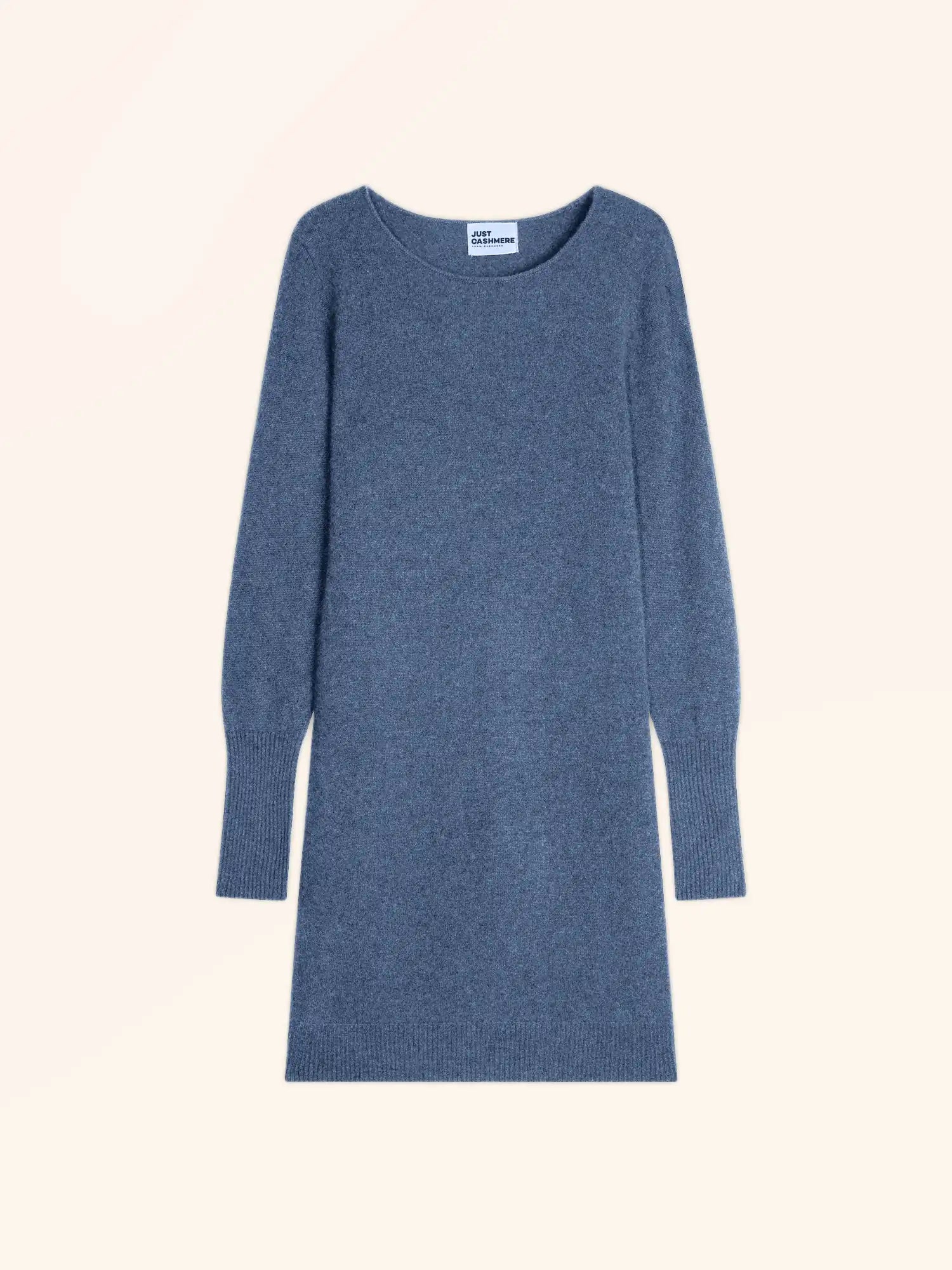 SUSAN kleid rundhalsausschnitt blau denim