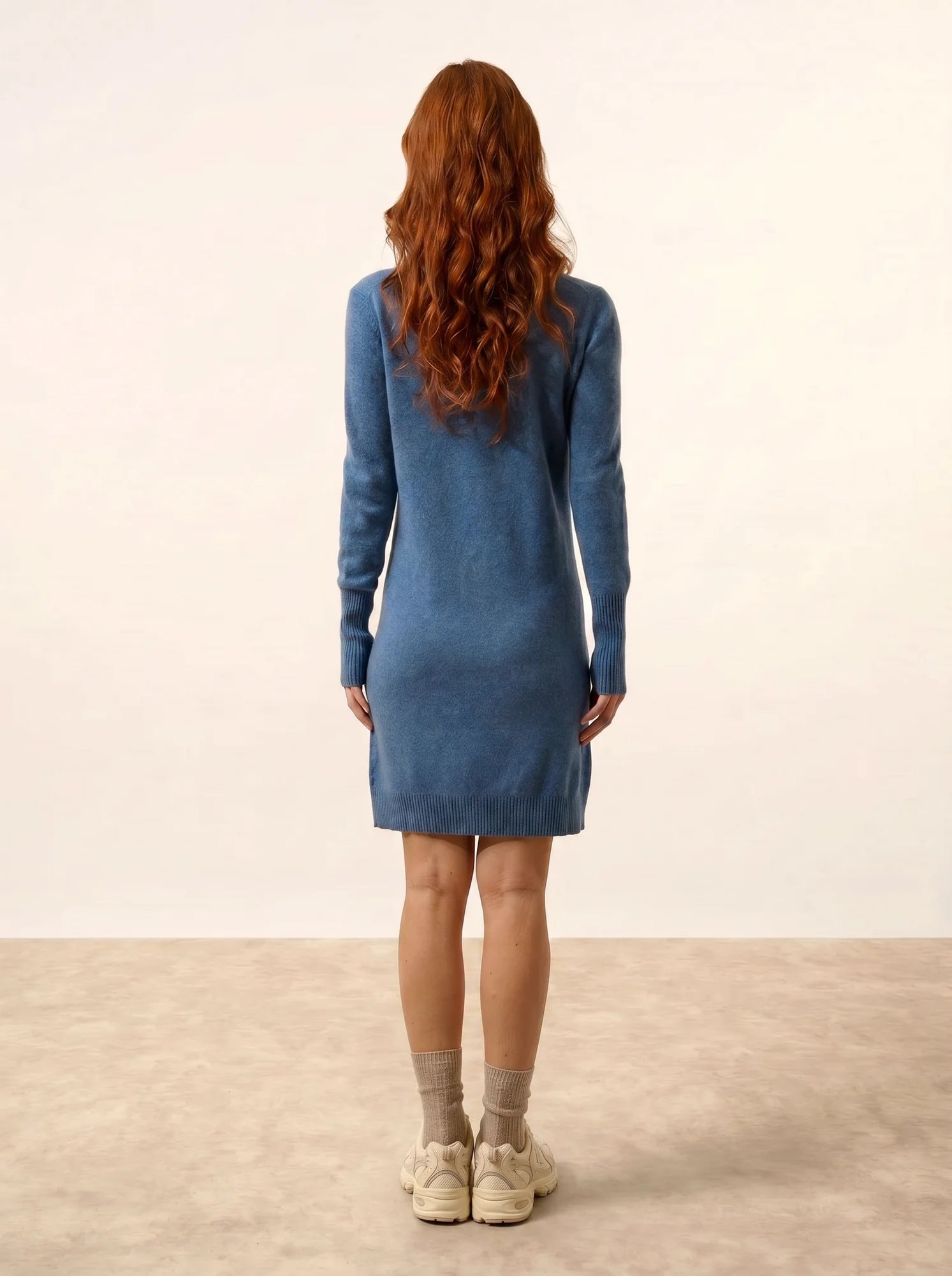 TRACY kleid v-ausschnitt blau denim
