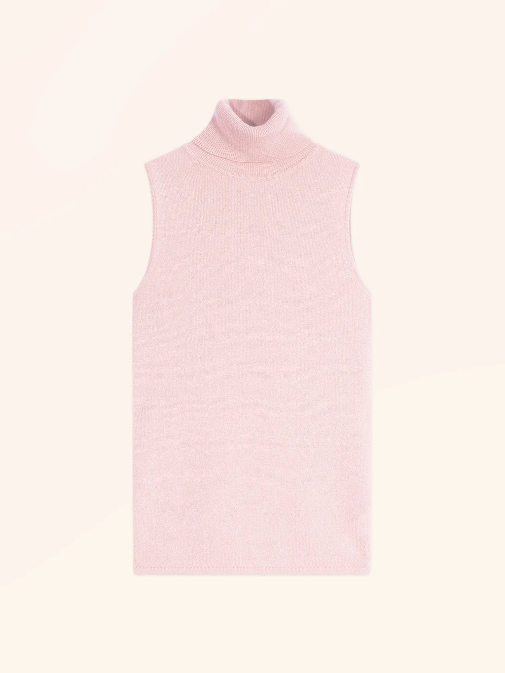 VIOLET pullover rollkragen ärmellos poudre