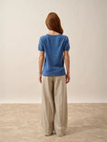 GLAMIS t-shirt v-ausschnitt blau denim