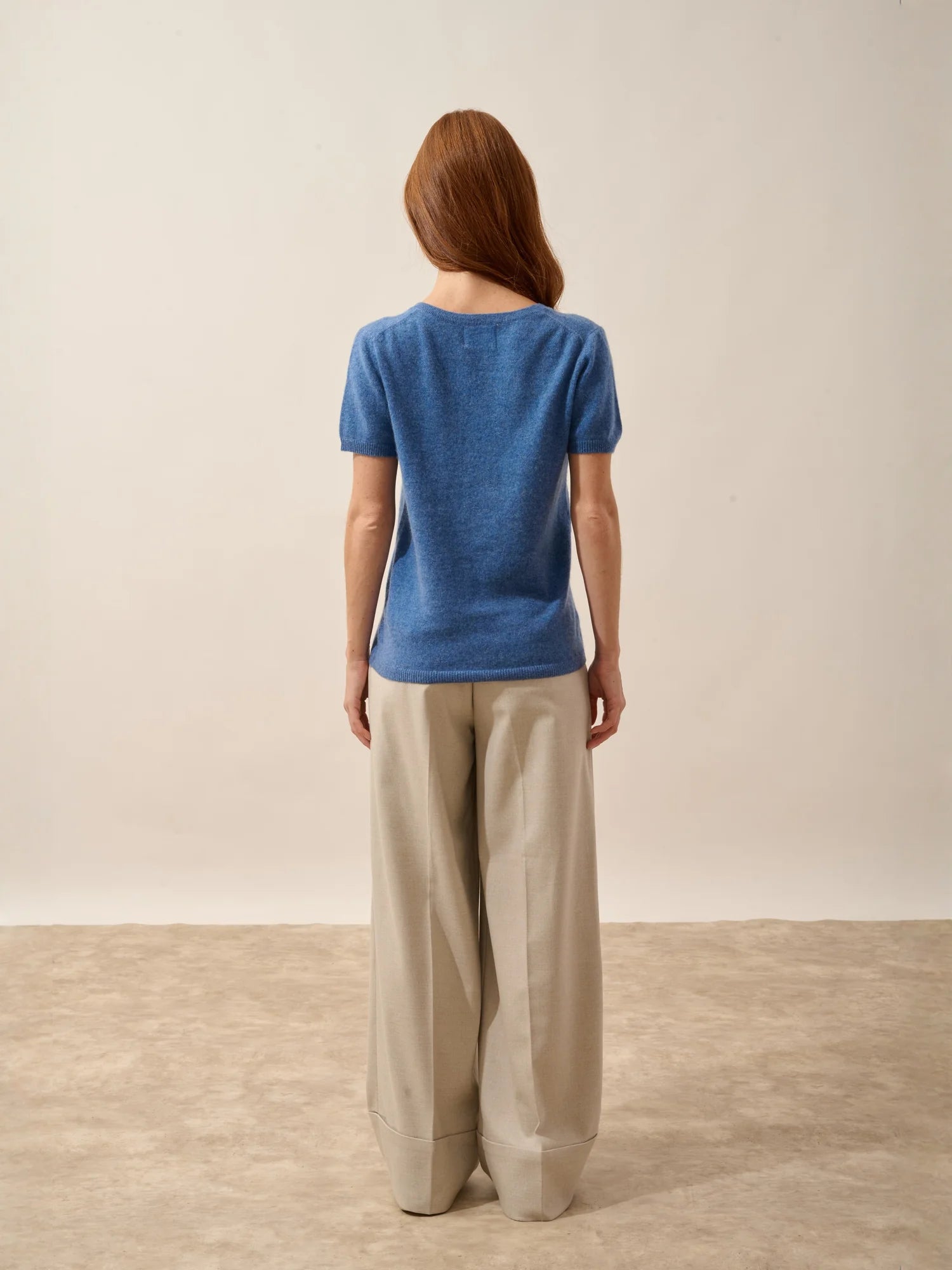 GLAMIS t-shirt v-ausschnitt blau denim