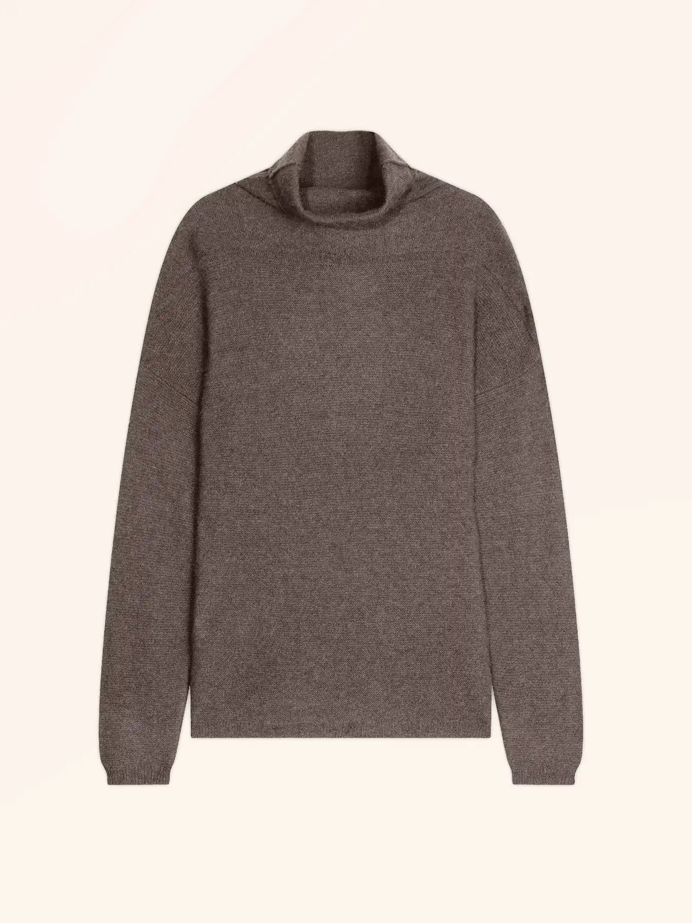 BLANTYRE pull col roulé taupe chiné