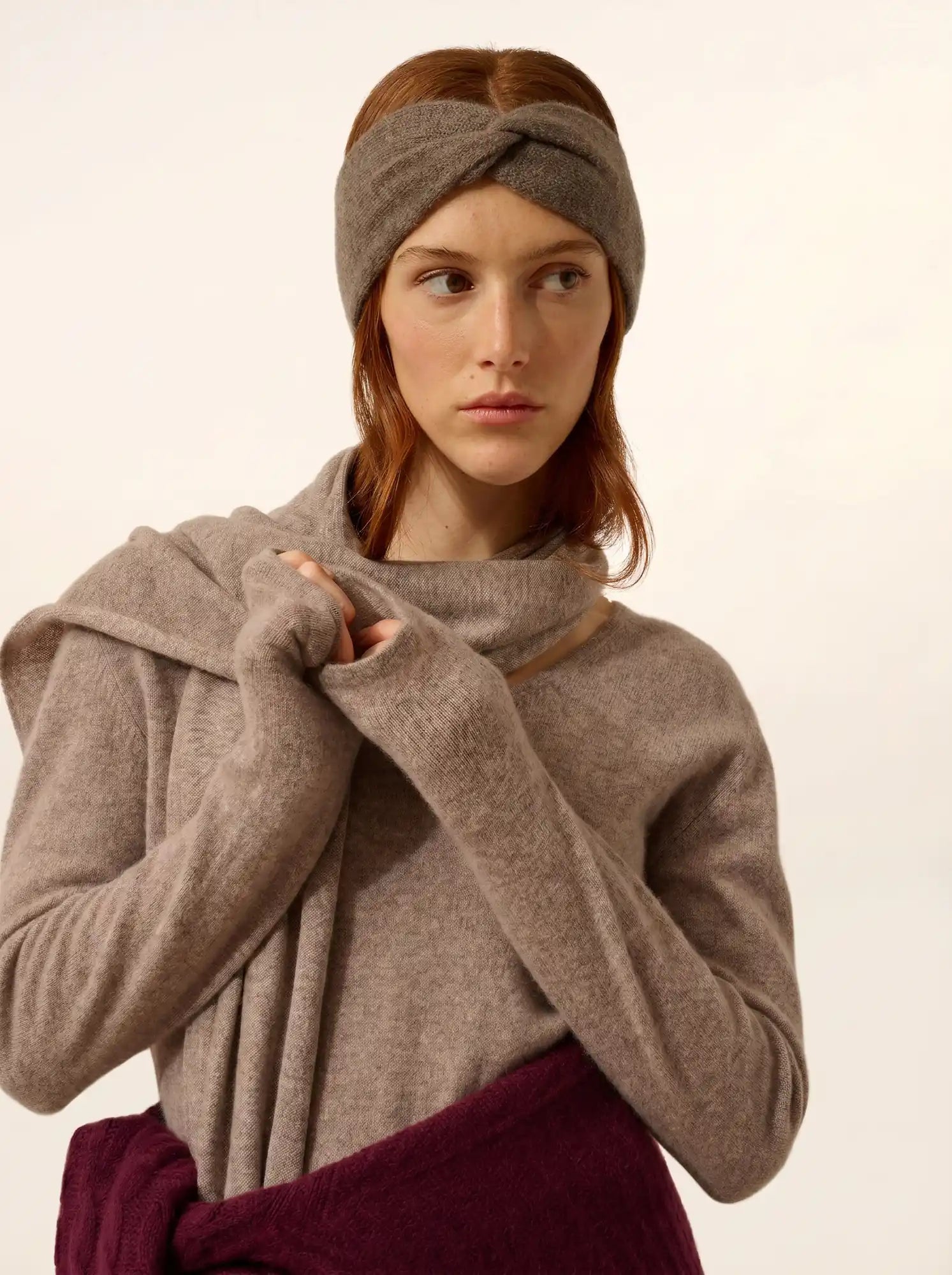 NAMAD bandeau 4 fils taupe chiné