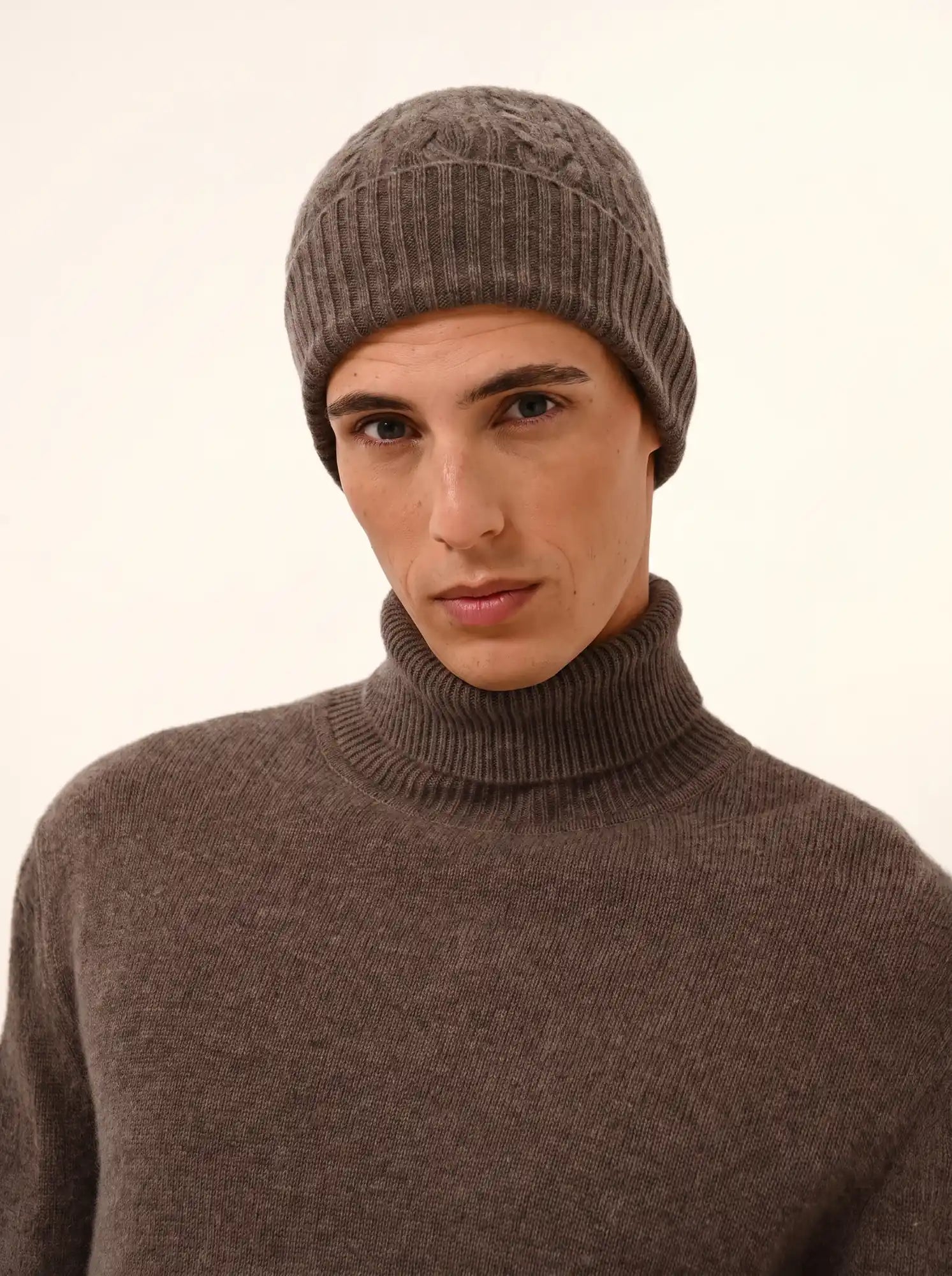 CLEO bonnet 4 fils taupe chiné