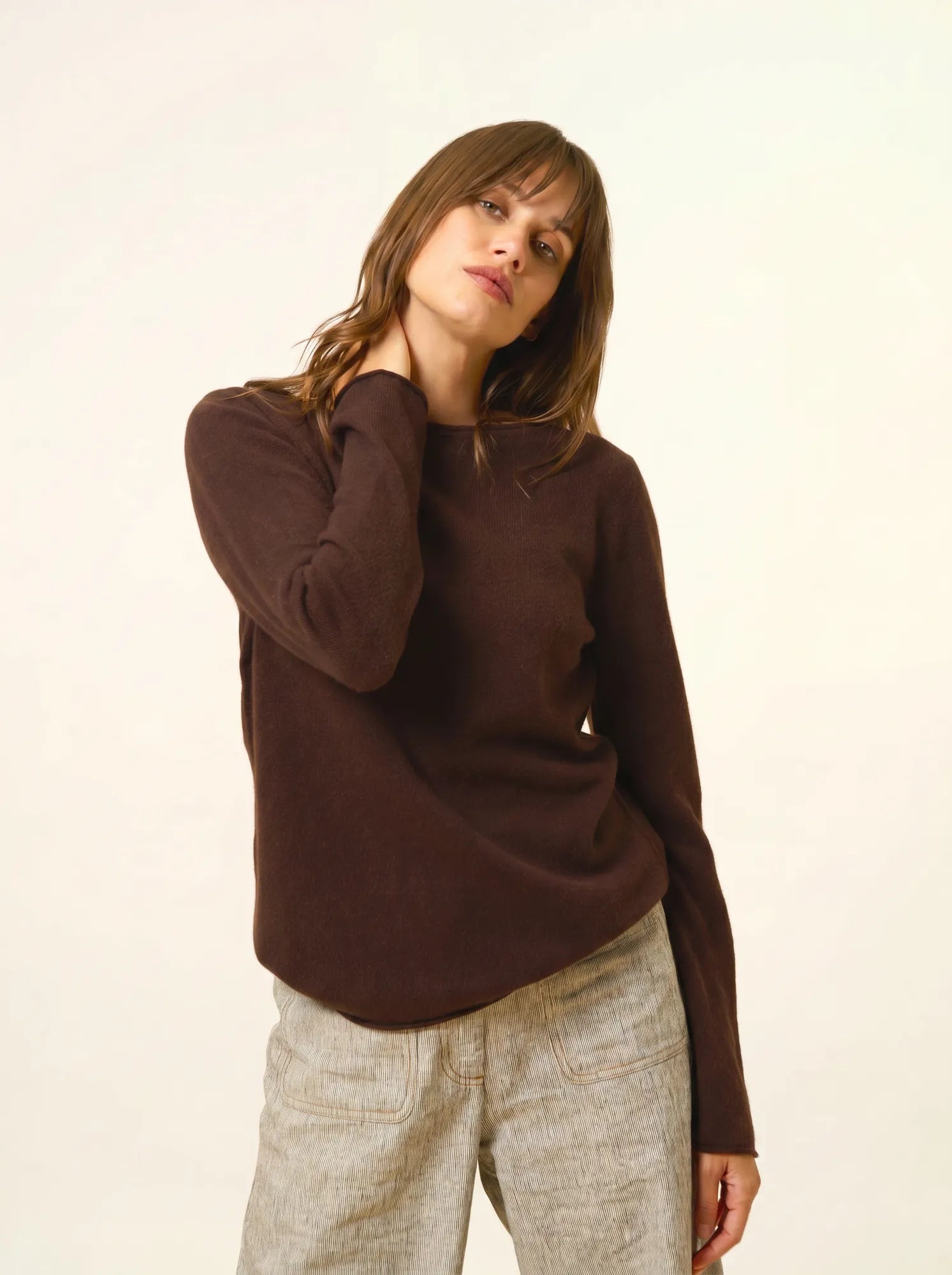 GRACE pullover u-boot-ausschnitt choco