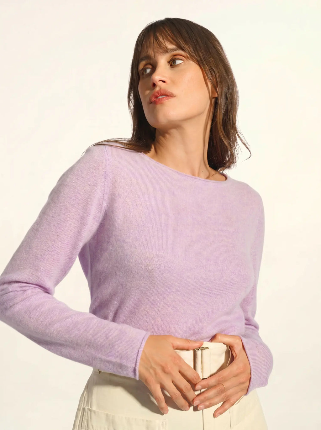 GRACE pullover u-boot-ausschnitt malve meliert