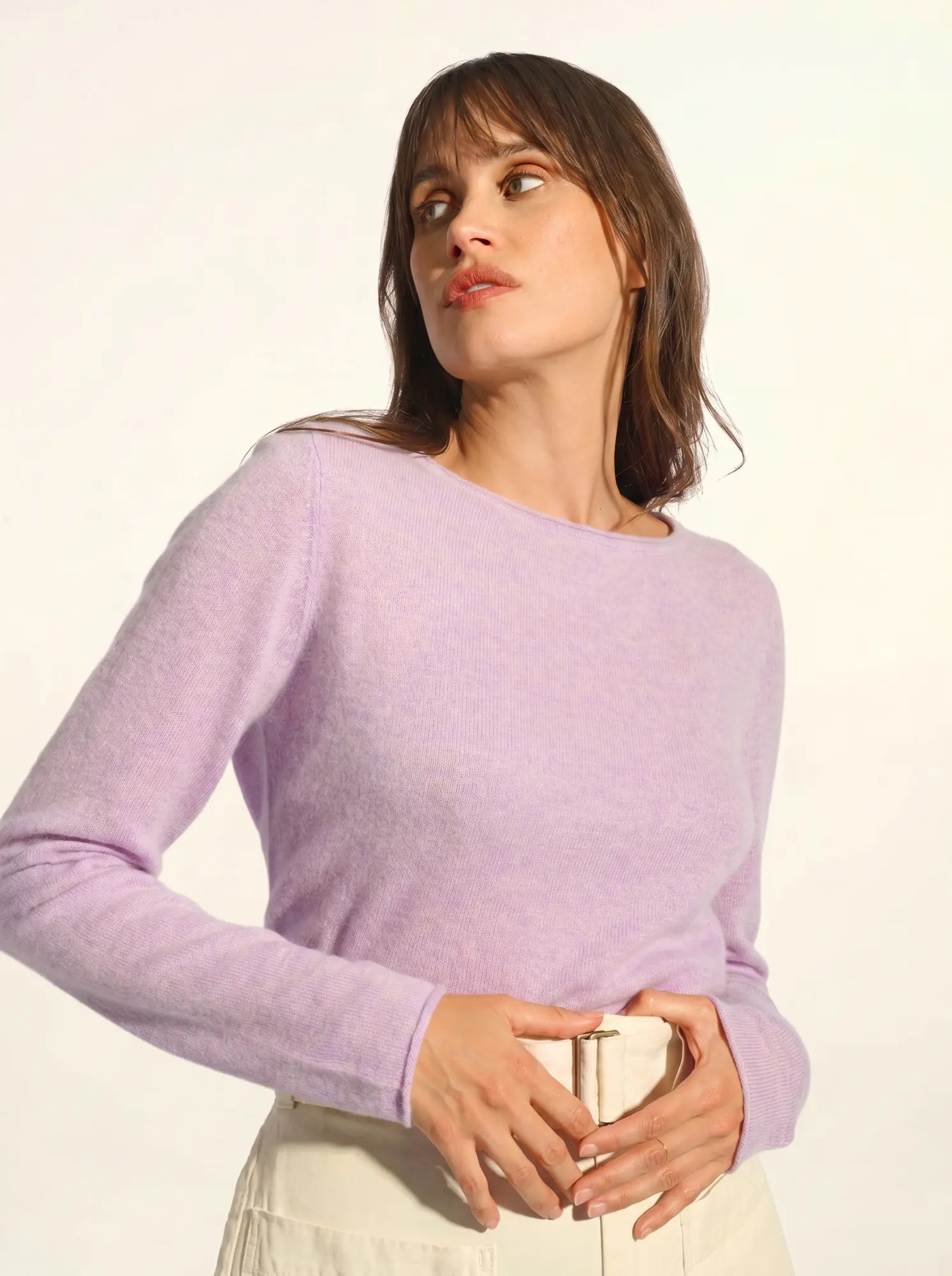 GRACE pullover u-boot-ausschnitt malve meliert