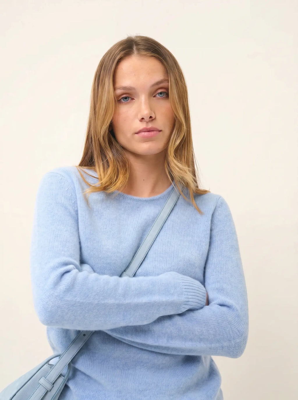 JOYCE pullover rundhalsausschnitt 4-fädig himmelblau meliert