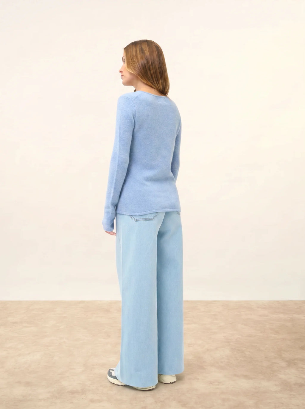 JOYCE pullover rundhalsausschnitt 4-fädig himmelblau meliert