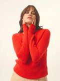 JOYCE pullover rundhalsausschnitt 4-fädig tomate