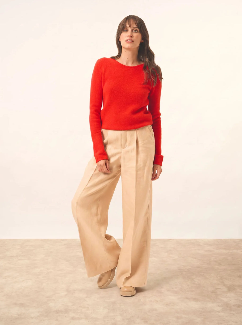 JOYCE pullover rundhalsausschnitt 4-fädig tomate