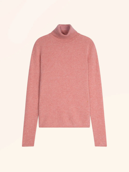 AVA pull col roulé corail chiné