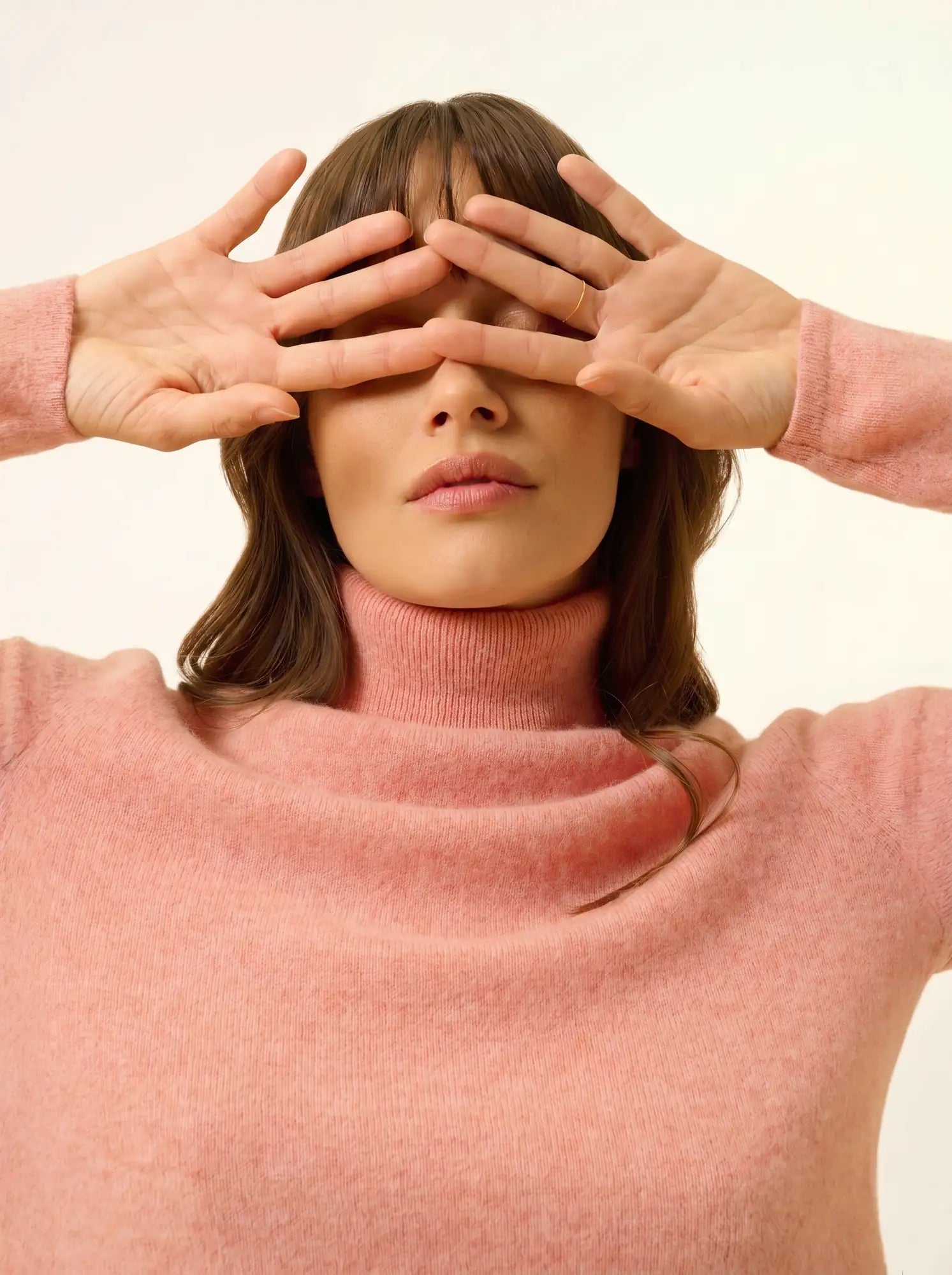 AVA pullover rollkragen koralle meliert
