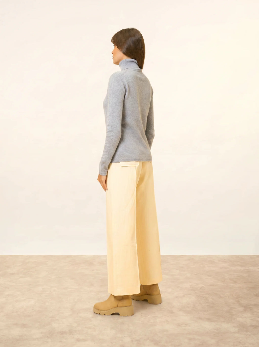 AVA pullover rollkragen blau elfenbein