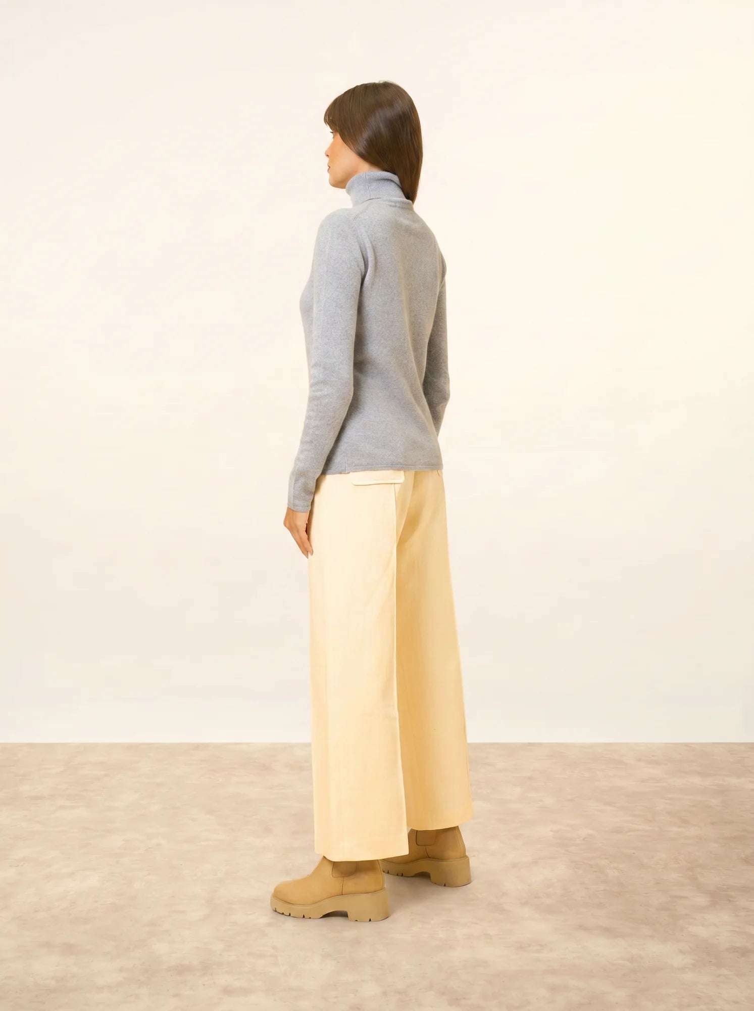 AVA pullover rollkragen blau elfenbein