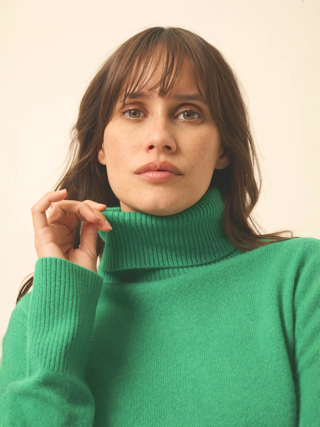 LEXIE pull col roulé menthe