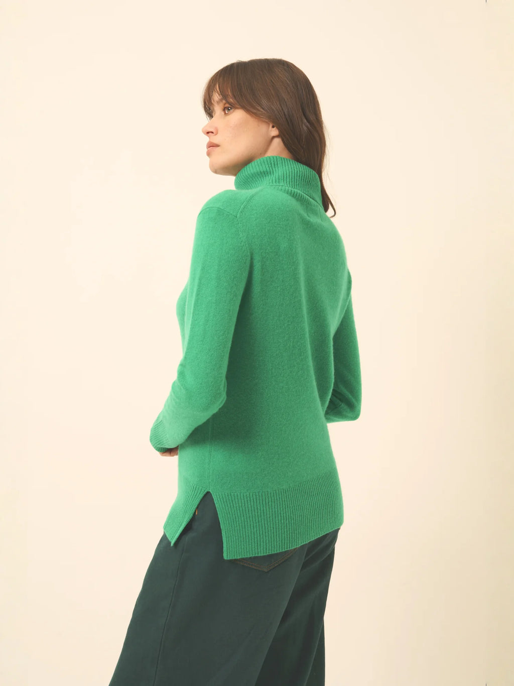 LEXIE pull col roulé menthe