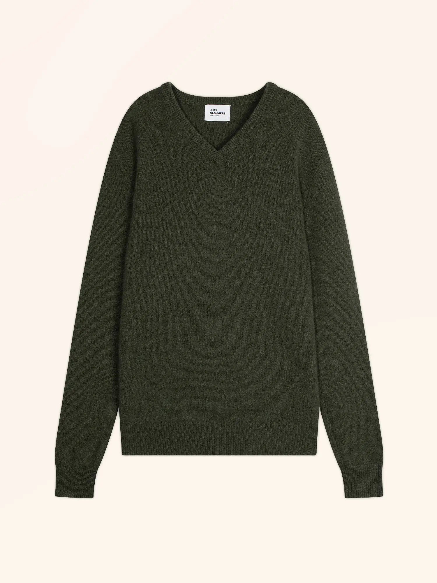 NATHAN pullover v-ausschnitt 4-fädig khaki meliert