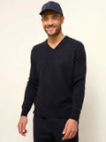 NATHAN pullover v-ausschnitt 4-fädig caviar