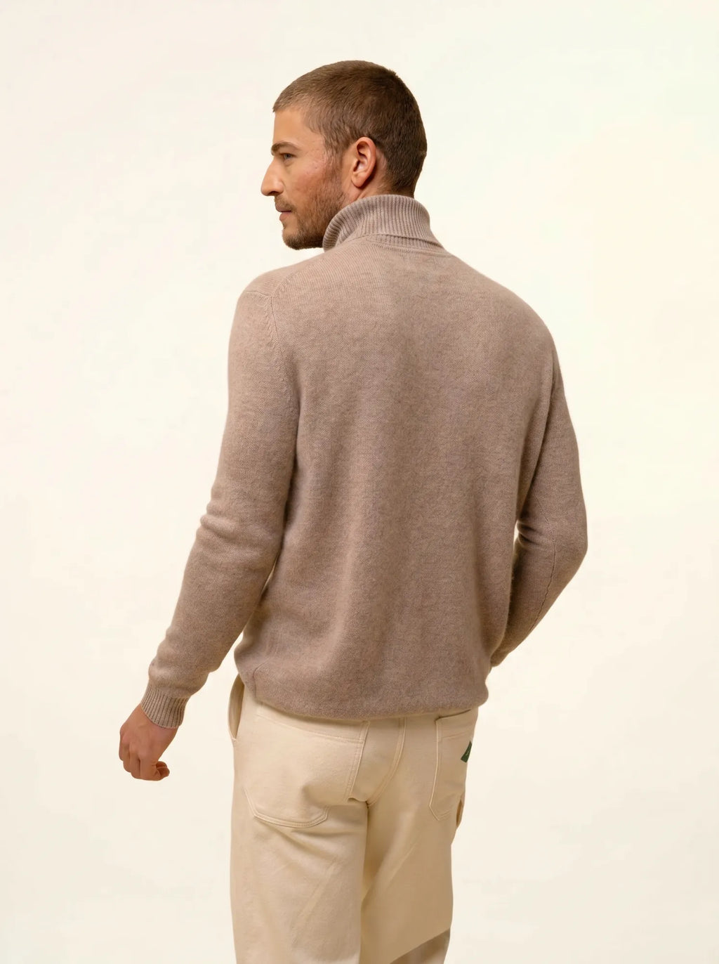 SACHA pullover rollkragen 4-fädig taupe hell meliert