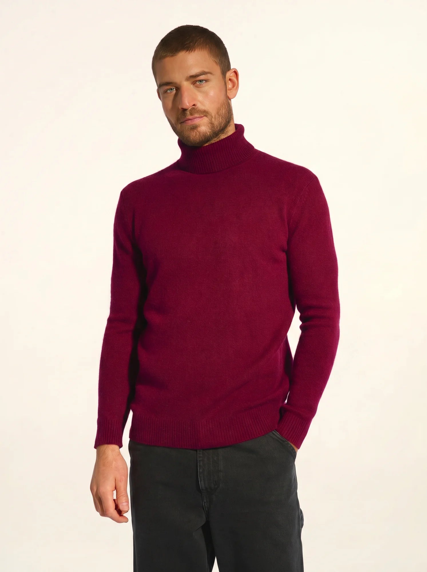 SACHA pullover rollkragen 4-fädig bordeaux