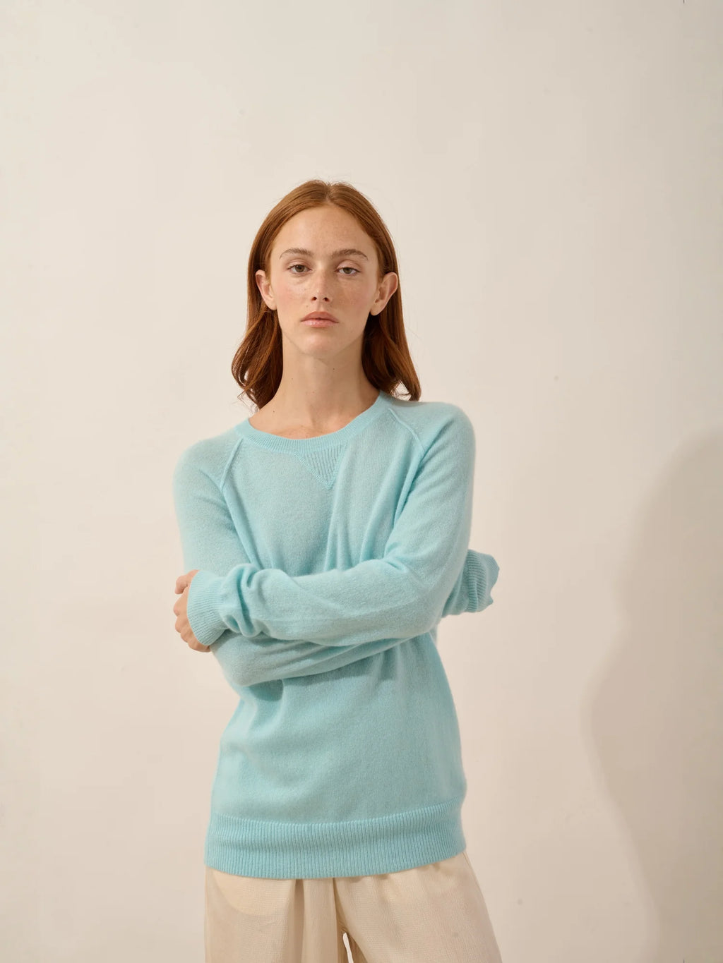 HELEN pullover rundhalsausschnitt aqua