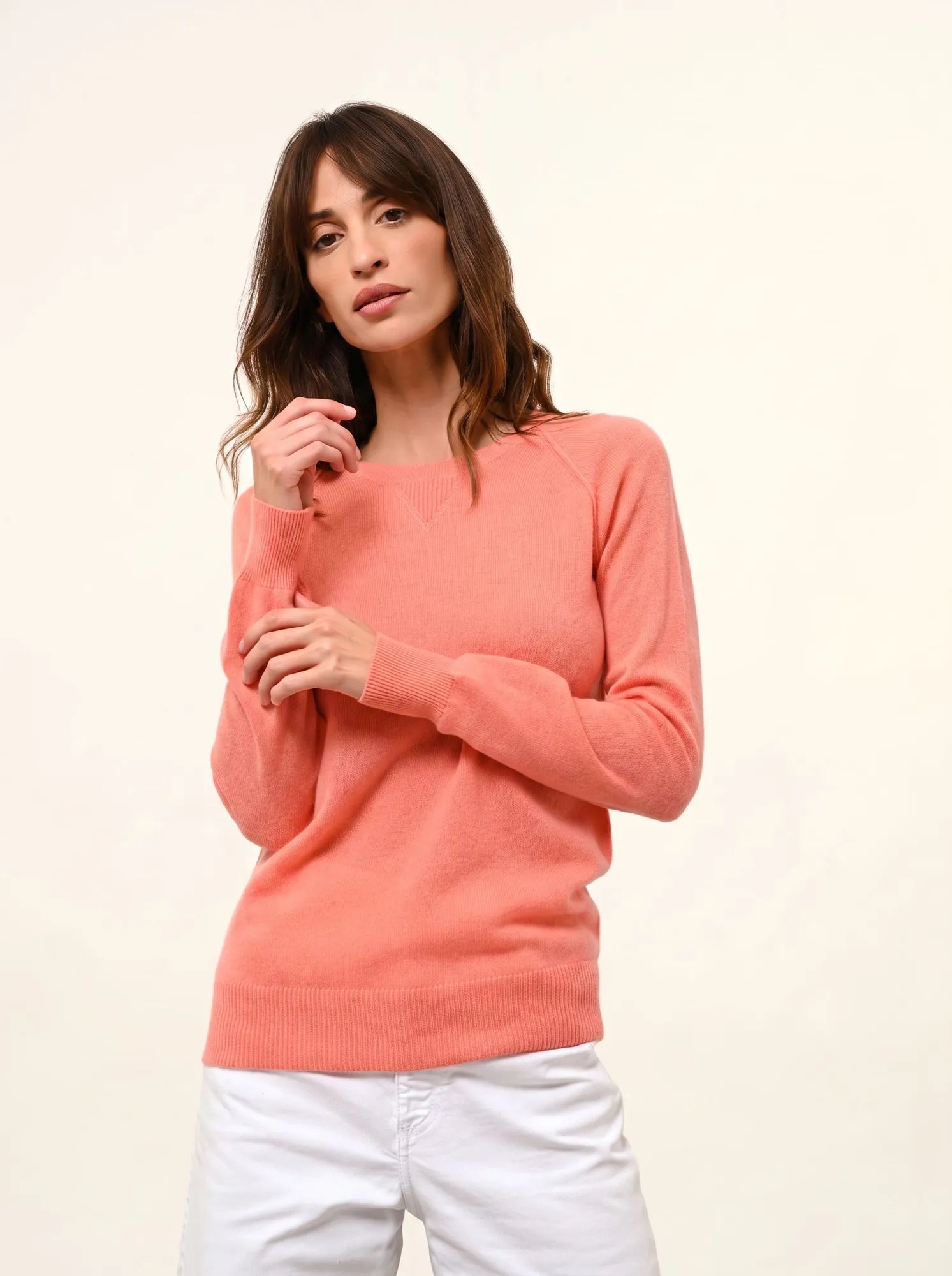 HELEN pullover rundhalsausschnitt pfirsich