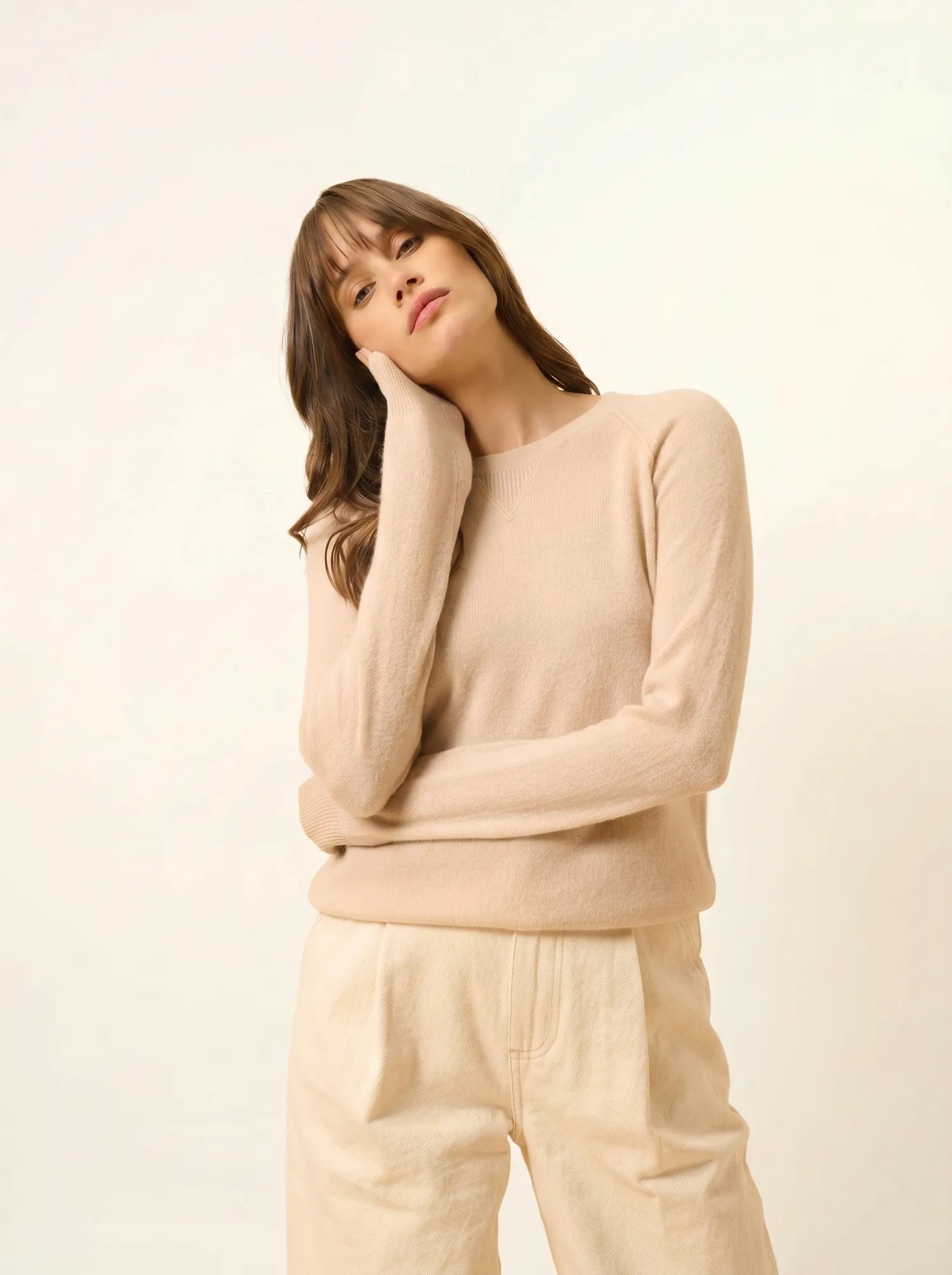 HELEN pullover rundhalsausschnitt nude