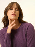 HELEN pullover rundhalsausschnitt violett meliert