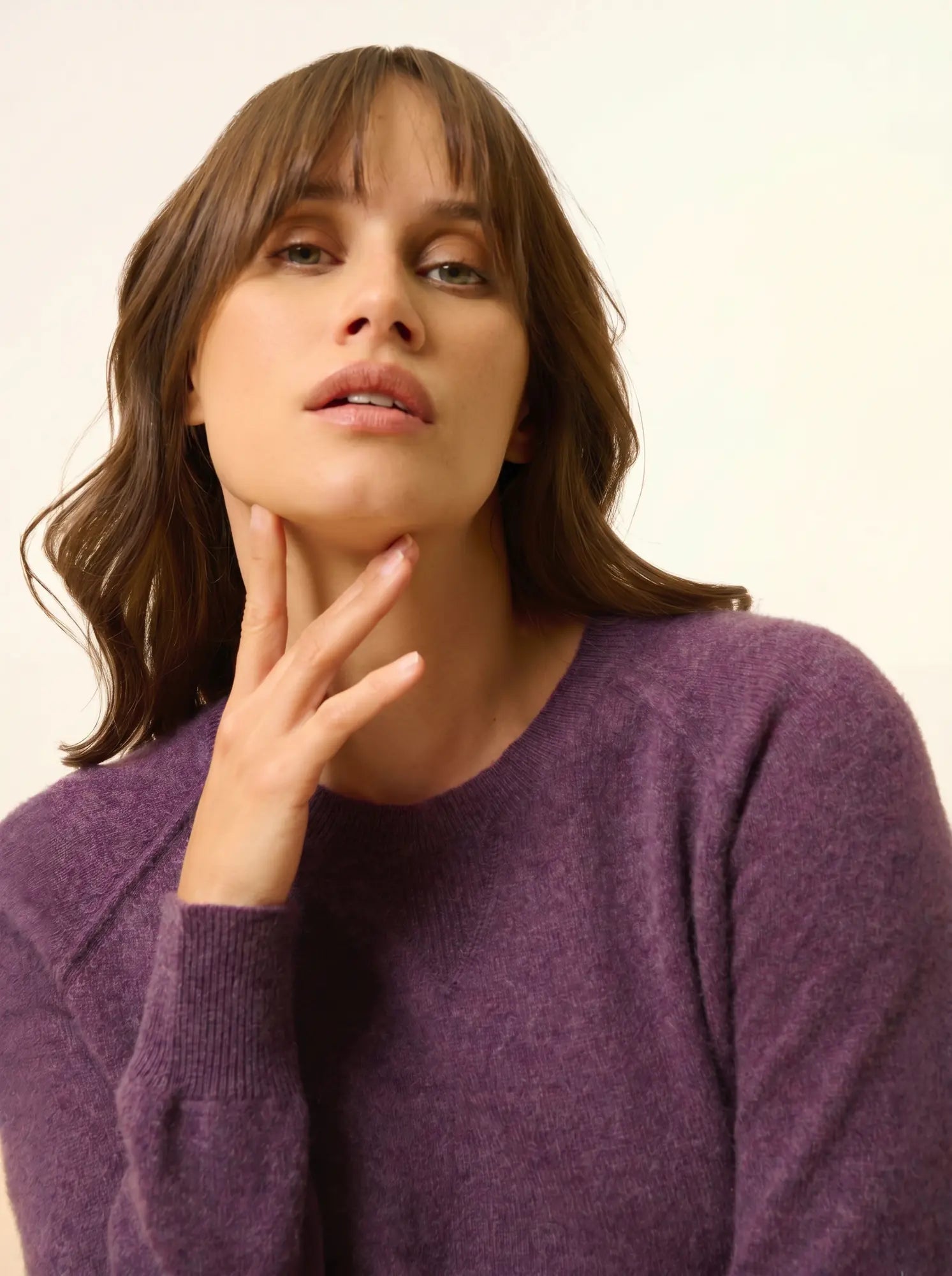 HELEN pullover rundhalsausschnitt violett meliert