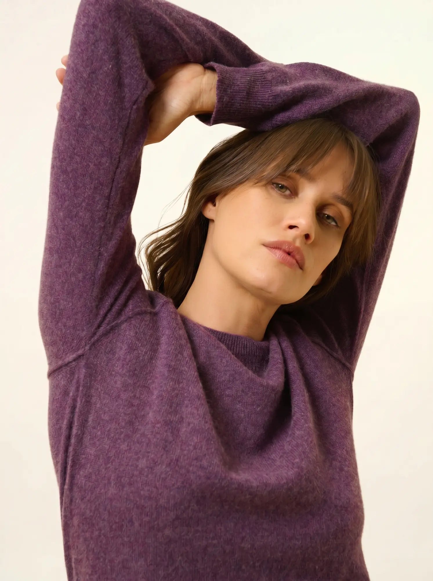 HELEN pullover rundhalsausschnitt violett meliert