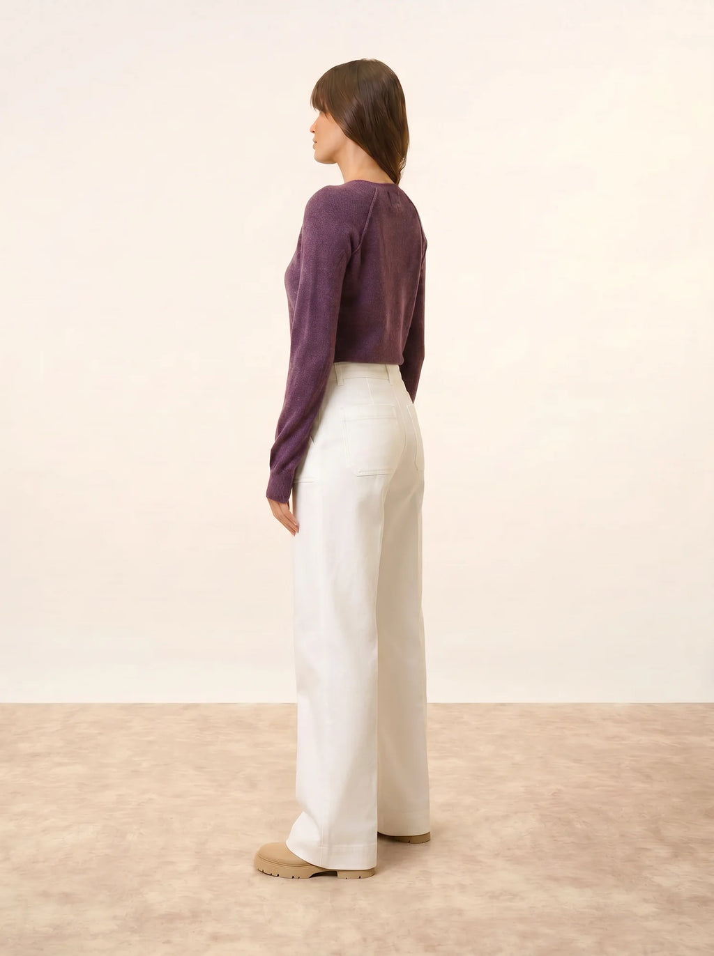 HELEN pullover rundhalsausschnitt violett meliert