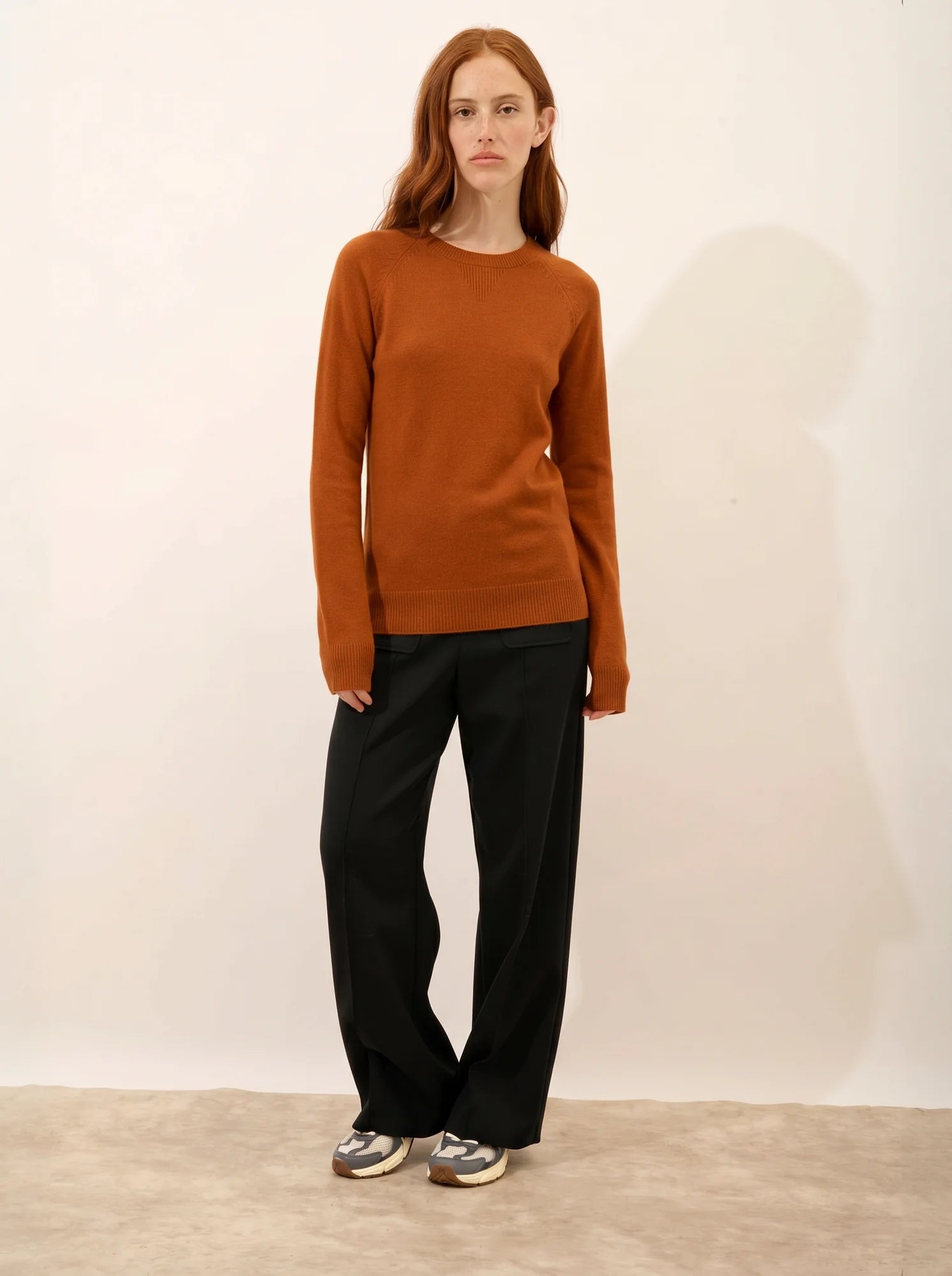 HELEN pull col rond safran