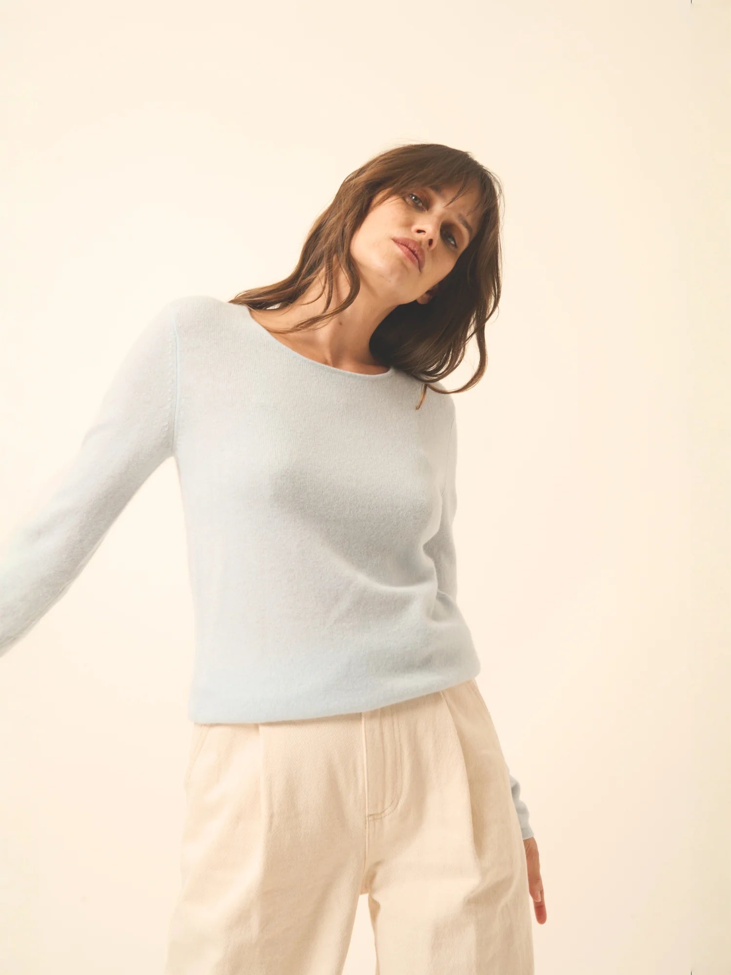 VIVIAN pullover rundhalsausschnitt givre