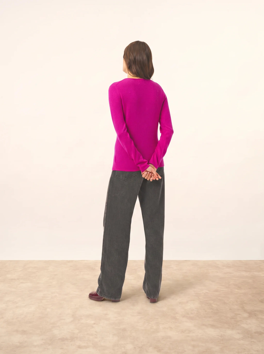 VIVIAN pullover rundhalsausschnitt violine