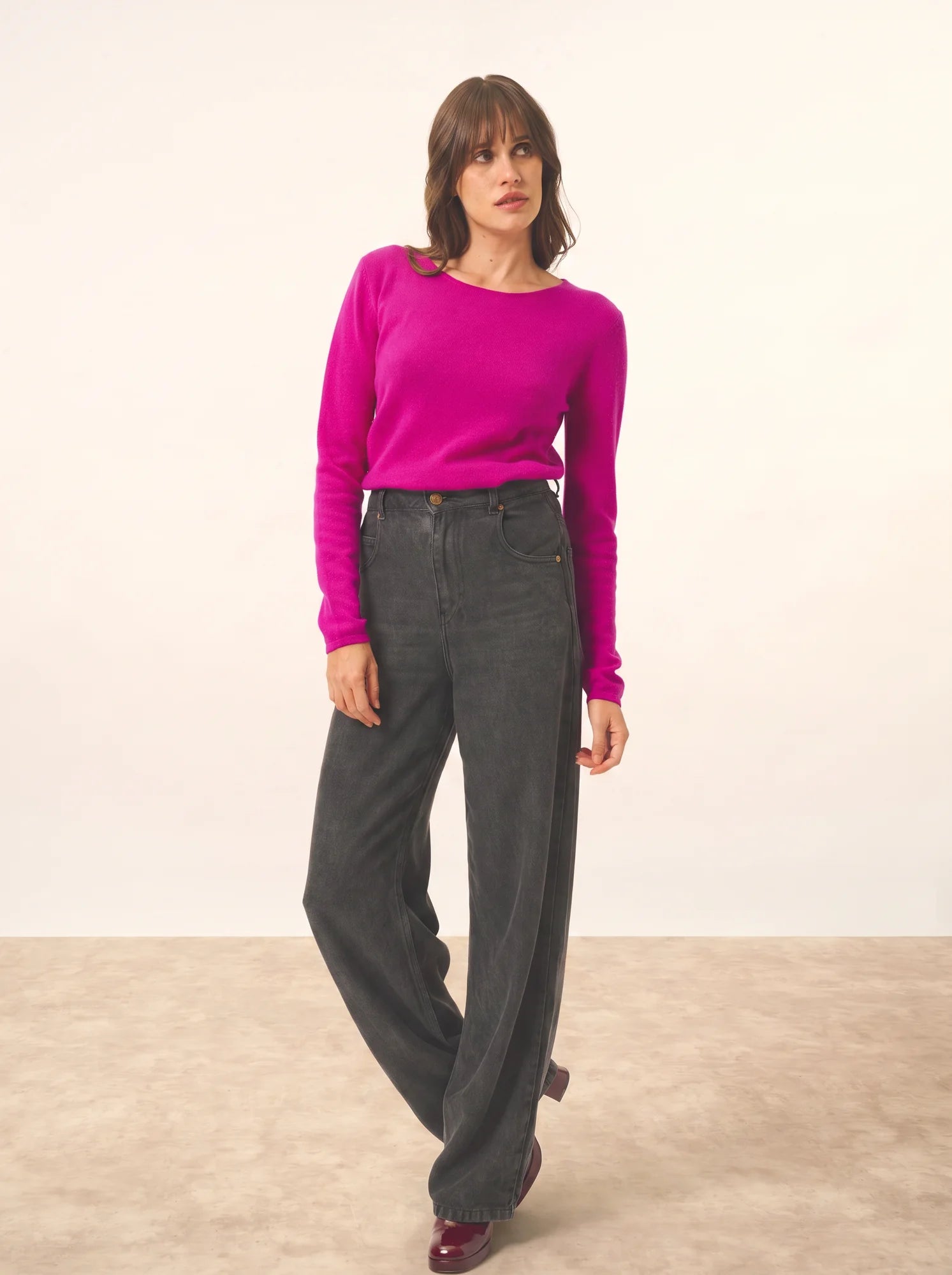 VIVIAN pullover rundhalsausschnitt violine