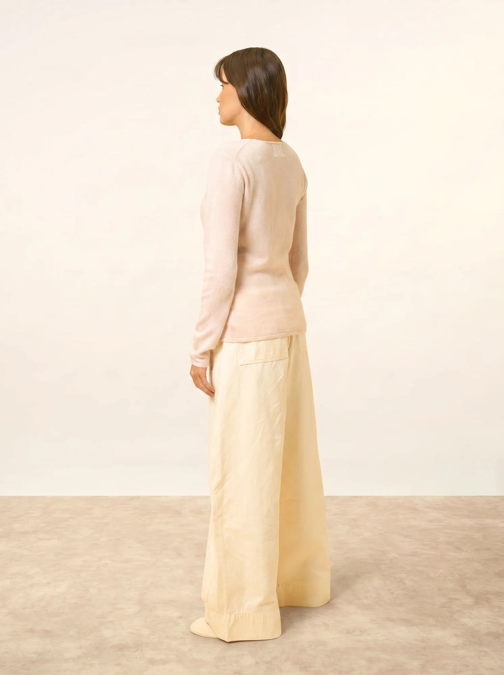VIVIAN pullover rundhalsausschnitt poudre