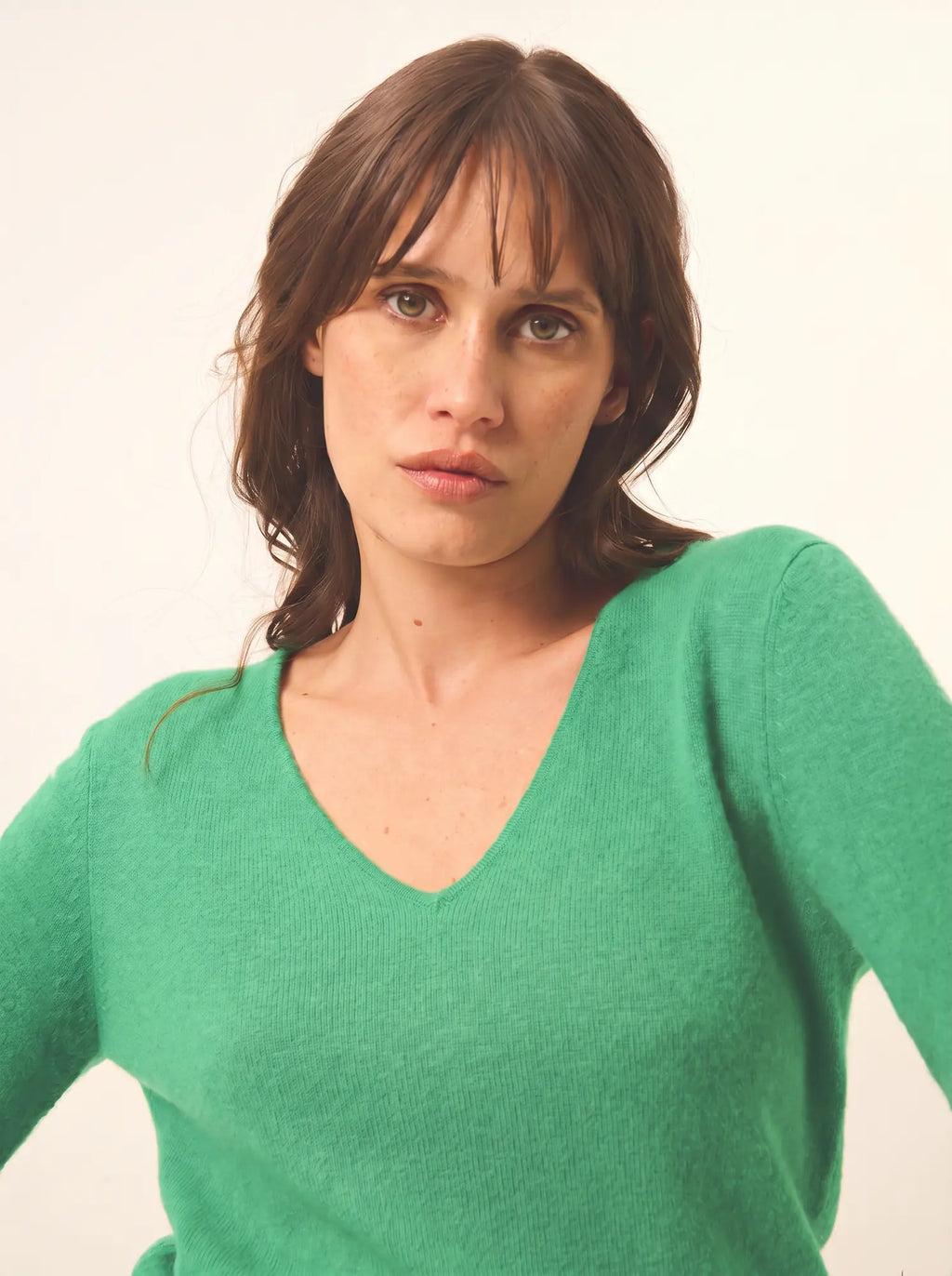 JOAN pull col V menthe