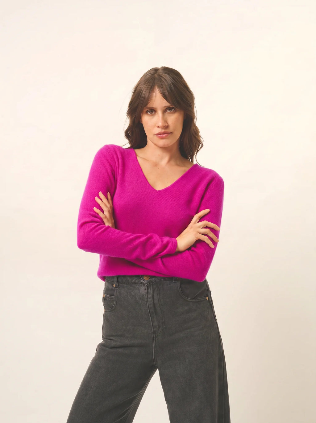 JOAN pullover v-ausschnitt violine