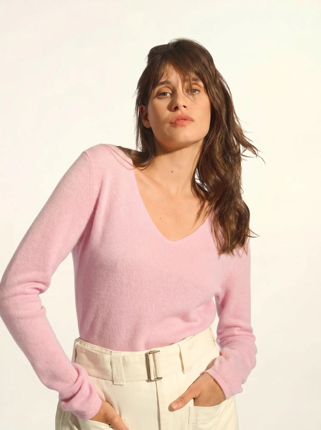 JOAN pullover v-ausschnitt dragée