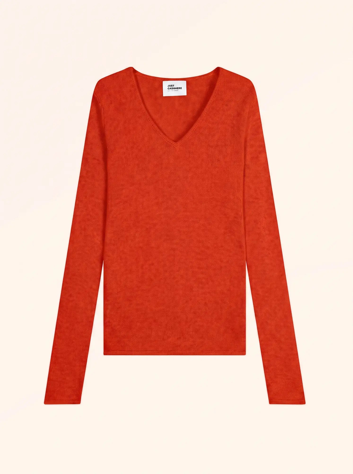 ABBY pull col V 4 fils tomate