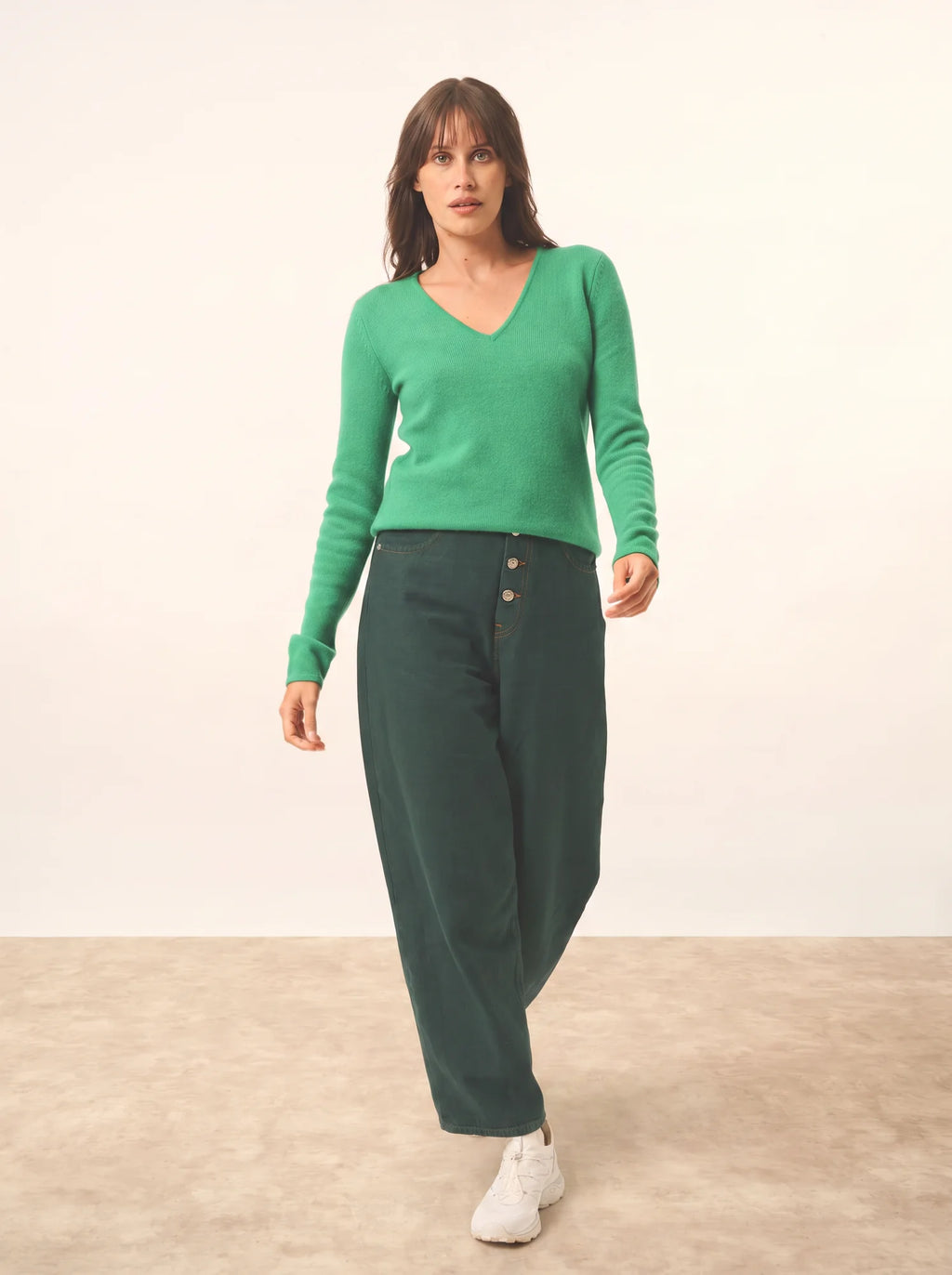 ABBY pullover v-ausschnitt 4-fädig minze