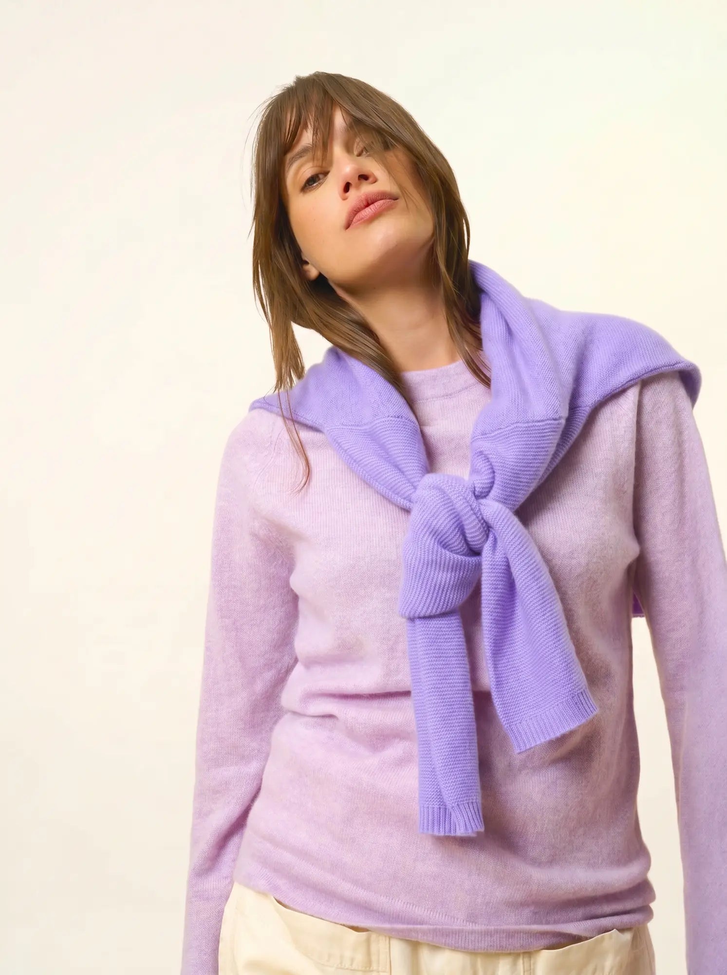 JANE pullover rundhalsausschnitt malve meliert