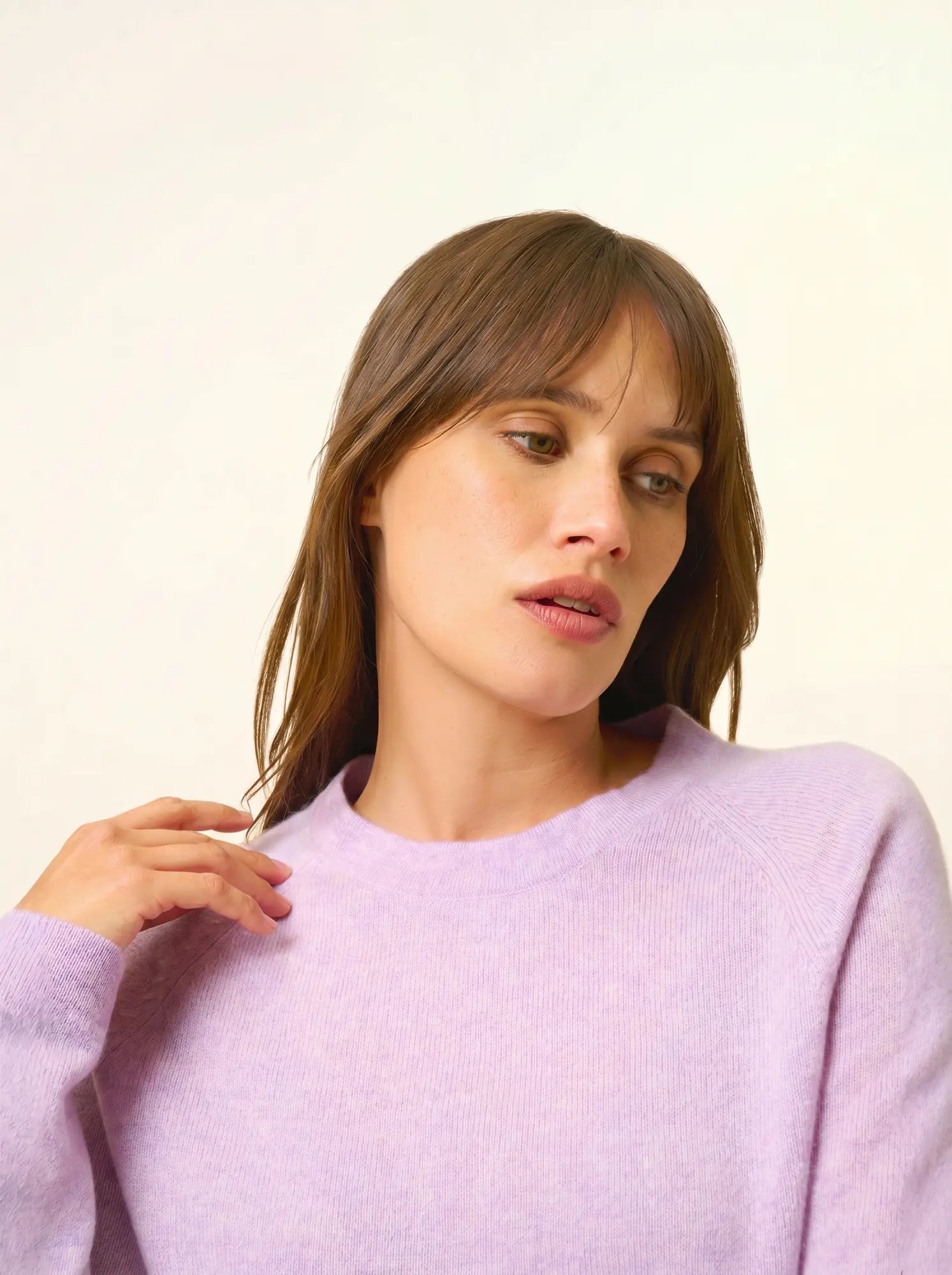 JANE pullover rundhalsausschnitt malve meliert