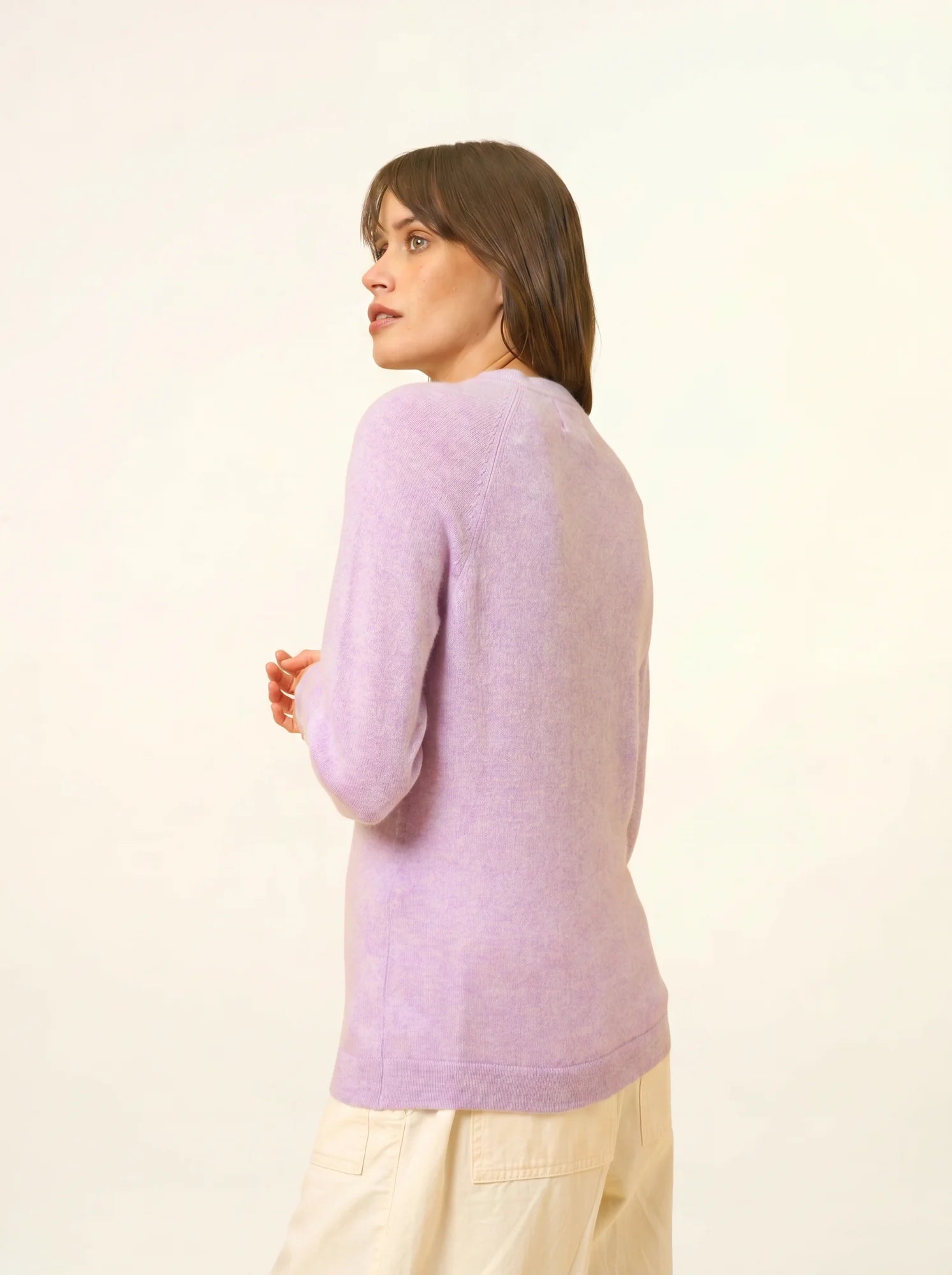JANE pullover rundhalsausschnitt malve meliert