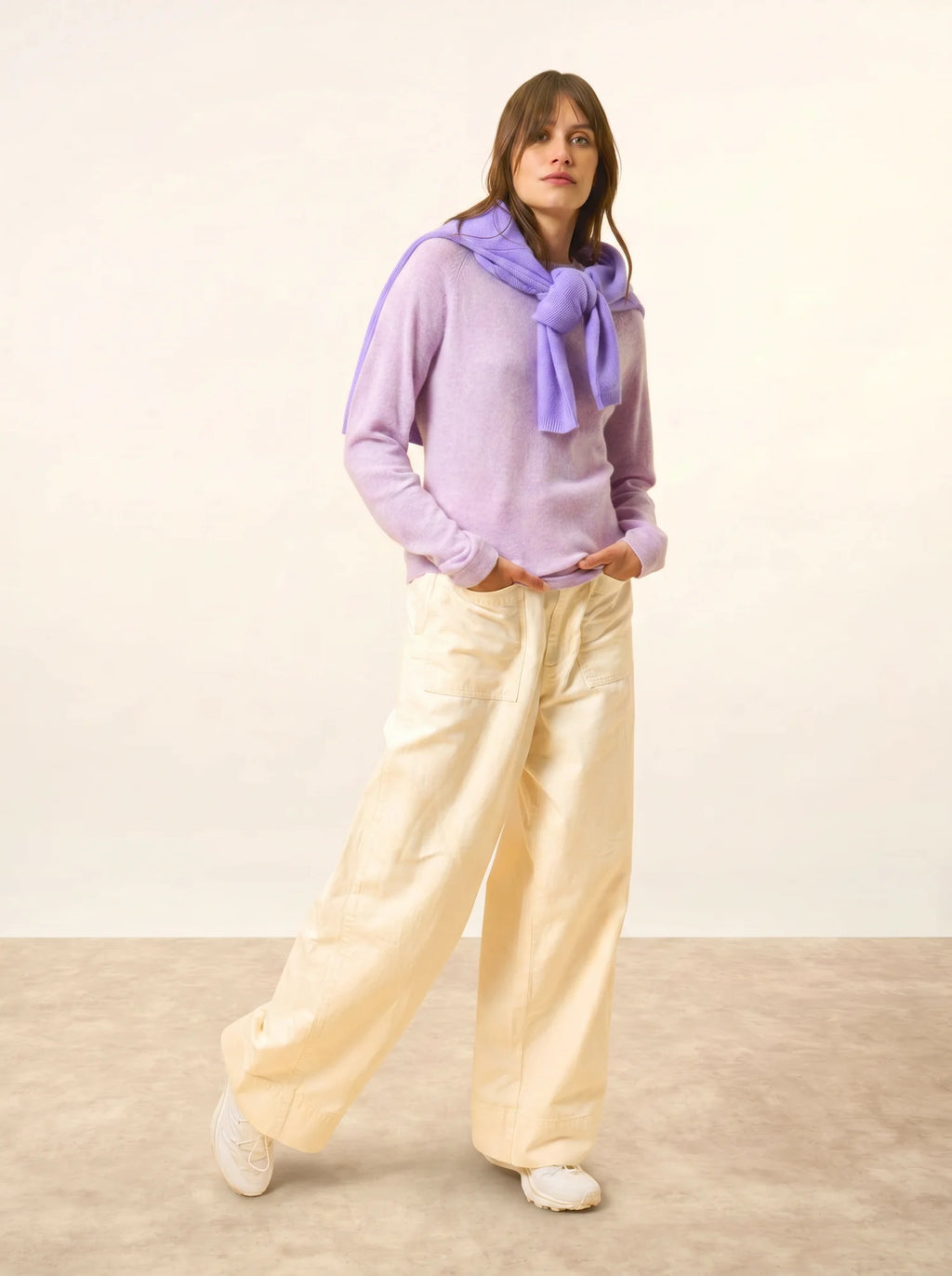 JANE pullover rundhalsausschnitt malve meliert