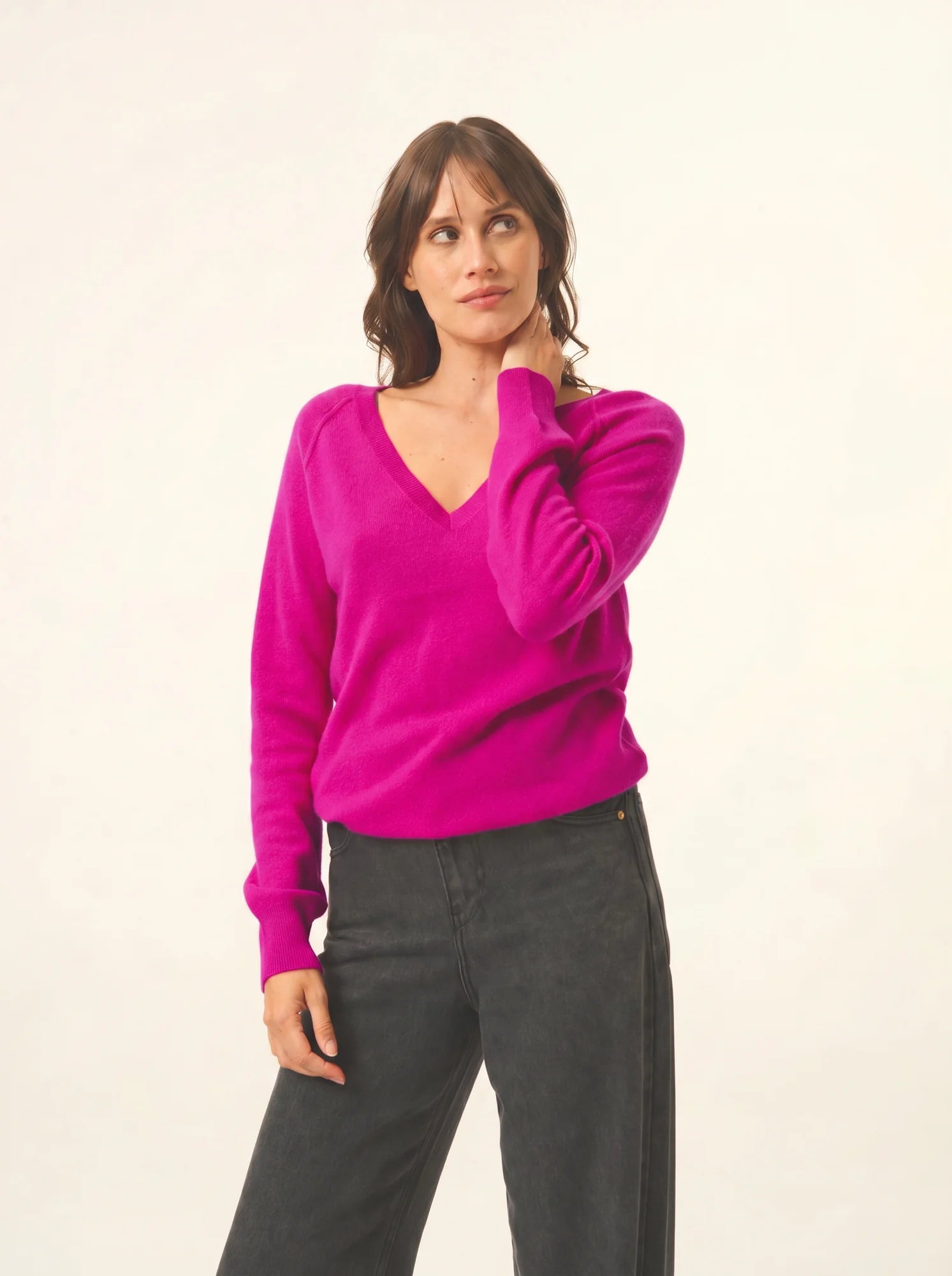 PHOEBE pullover v-ausschnitt violine